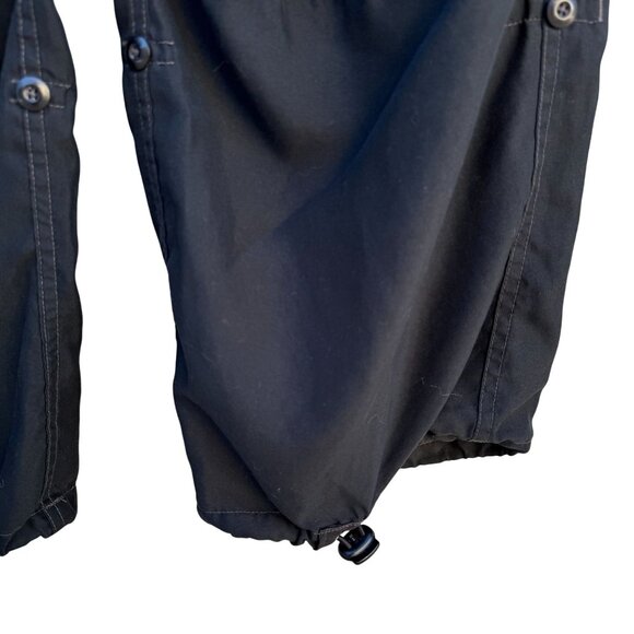 Gap Vintage Mens Black Cargo Baggy Paratrooper Drawstring Waist Parachute Pants - Picture 9 of 9